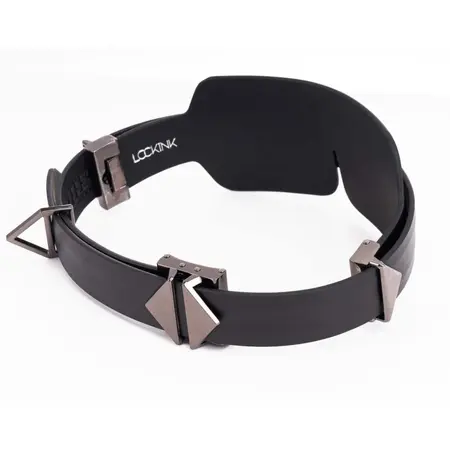 LOCKINK Blindfold Kit Black - Adjustable Leather Eye Mask with Buckles