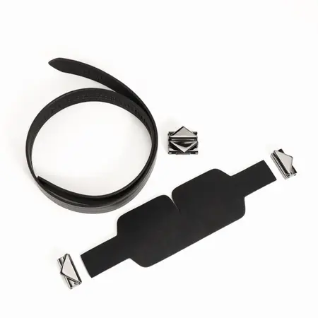 LOCKINK Blindfold Kit Black - Adjustable Leather Eye Mask with Buckles