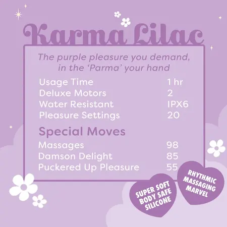 Unihorn Karma Lilac Intimate Massager Silicone, Dual Motor, Rechargeable