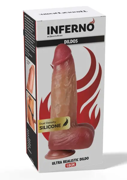 INFERNO by HIDDEN DESIRE Silicone Model 18 cm Dual-Density, Natural Curve