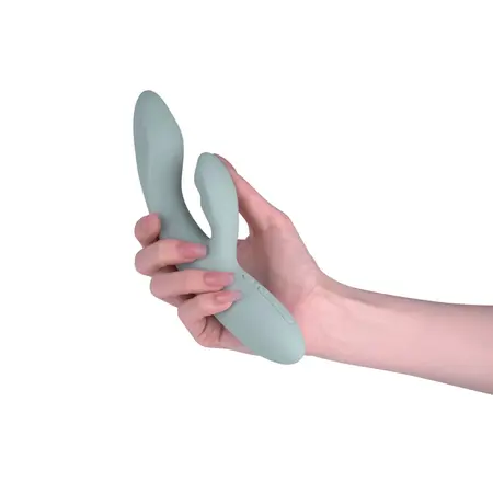 Svakom Chika App-Controlled Flexible Dual-Action Vibrator Turquoise Grey