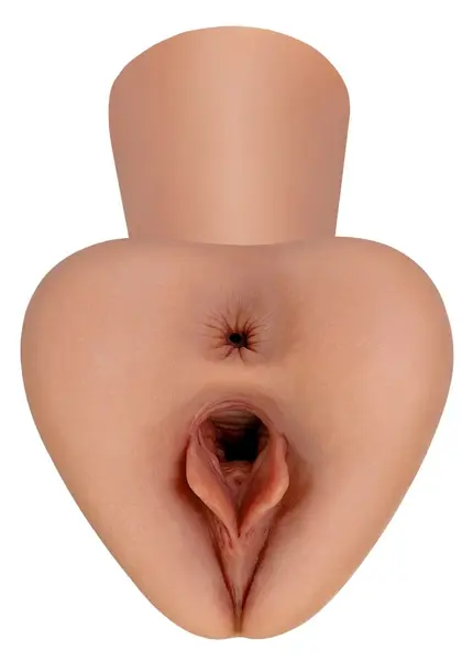 PDX Plus Pick Your Pleasure XL Stroker - Dual Channel, Fanta Flesh, 22.9 cm