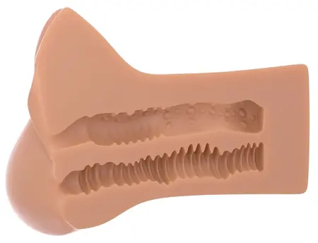 PDX Plus Pick Your Pleasure XL Stroker - Dual Channel, Fanta Flesh, 22.9 cm