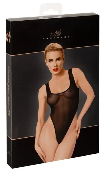 Noir Handmade Body Basic XL Black Transparent Powernet Bodysuit