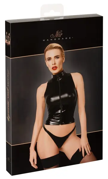 Noir Handmade Top Zip XL Black Vinyl Powerwetlook