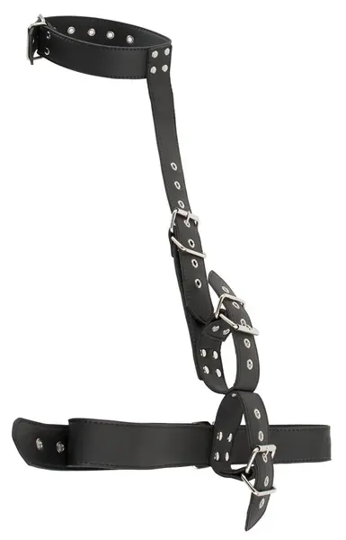 You2Toys Vegan Neck-Wrist Restraint Set Adjustable Faux Leather Black