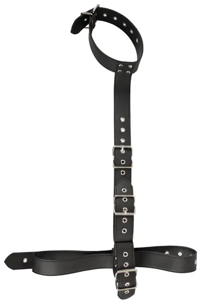 You2Toys Vegan Neck-Wrist Restraint Set Adjustable Faux Leather Black