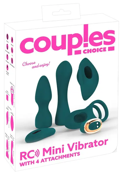 Couples Choice Mini Vibe Set 5-in-1 Remote, Silicone, USB Rechargeable