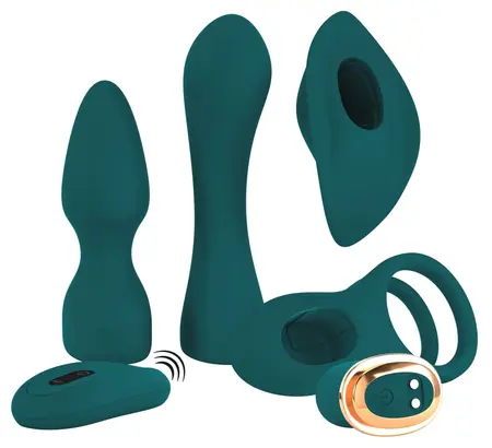 Couples Choice Mini Vibe Set 5-in-1 Remote, Silicone, USB Rechargeable