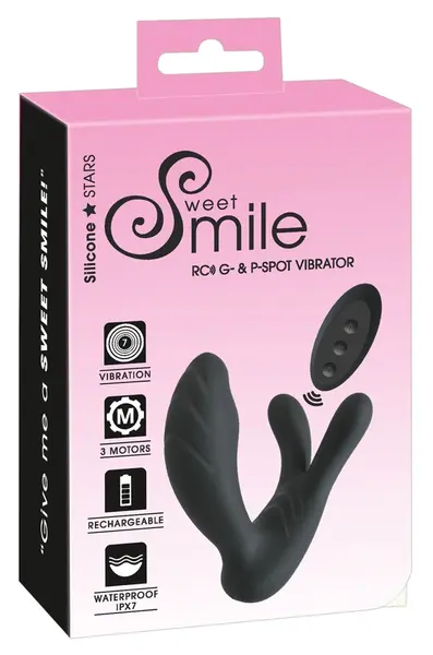 Sweet Smile RC Triple Motor Anatomical Stimulation System, Purple, 11 cm