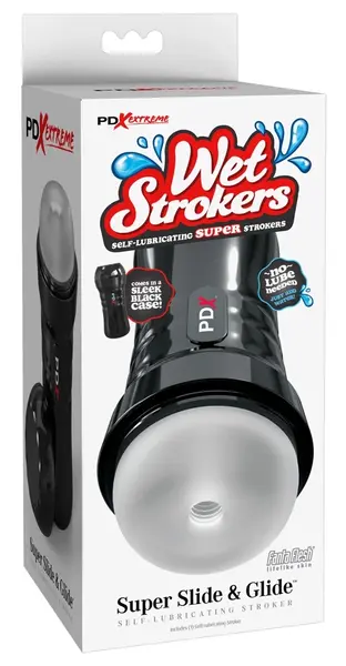 PDX Extreme Wet Stroker Super Slide Transparent Intimate Device 21.6cm