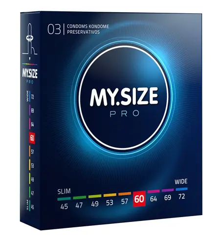 MY.SIZE Pro 60mm Intimate Barrier 3-Pack Ultra-Thin Vytex Latex