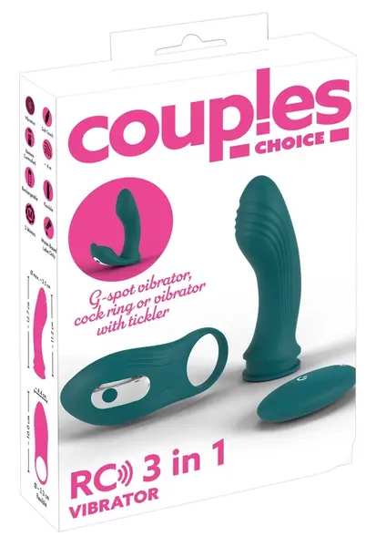 Couples Choice RC 3in1 Multi-Functional Intimate Set, Remote Control, Silicone