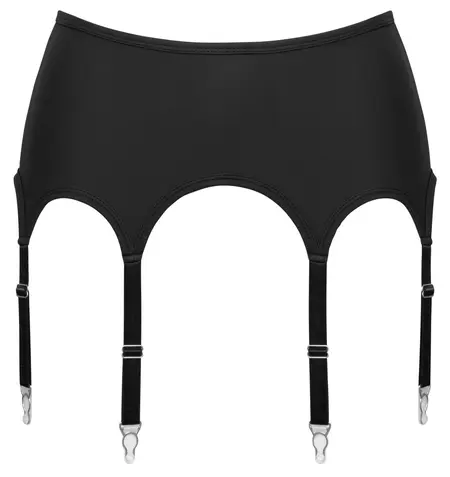 Cottelli LINGERIE Suspender Belt 4x XL, Matte Black, 8 Adjustable Straps