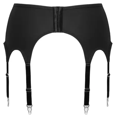 Cottelli LINGERIE Suspender Belt 4x Matte Black, Size L, 8 Straps