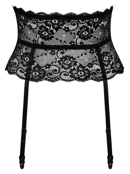 Cottelli LINGERIE Lace Suspender Belt Black L Adjustable Straps