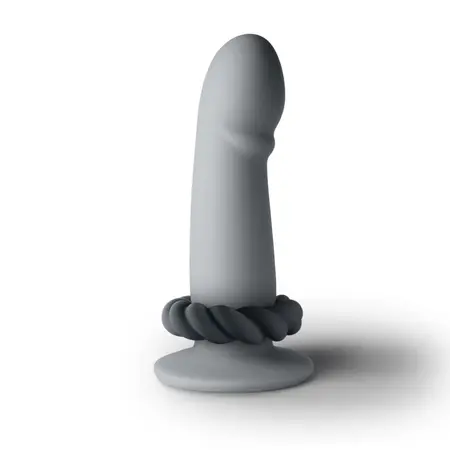 Rocks-Off Twist Intimate Silicone Ring Black - Flexible, Ribbed Design