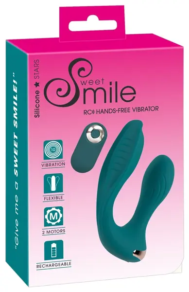 Sweet Smile Multi-Function Dual Vibration System Pink 17cm Remote Control