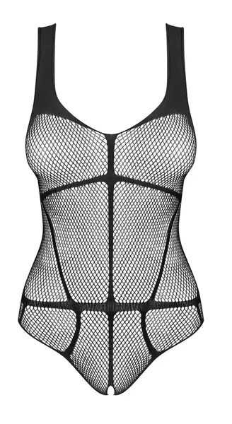 Obsessive B336 Mesh Bodysuit S-L Black Harness-Style Design