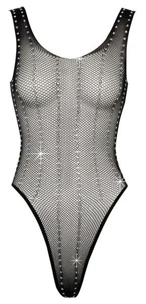 Cottelli Fantasy Body S-L Mesh with Rhinestone Stripes Black