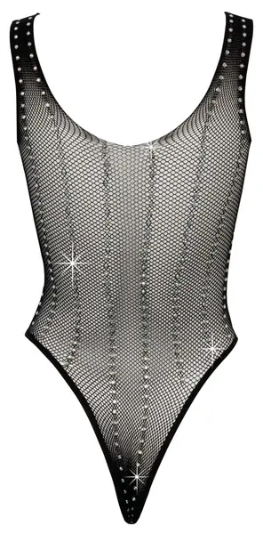 Cottelli Fantasy Body S-L Mesh with Rhinestone Stripes Black