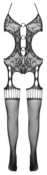 Cottelli Fantasy Catsuit S-L Open Design & Decorative Rings Black