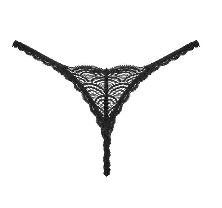 Obsessive Chemeris Lace Thong XL/2XL Black - Elegant Strap Detail