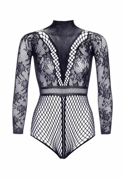 Leg Avenue Fishnet Bodysuit with Snapcrotch Black One Size