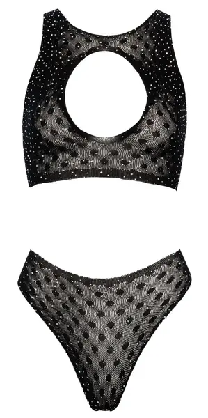 Cottelli Fantasy S-L Rhinestone Decorated Top & Thong Set