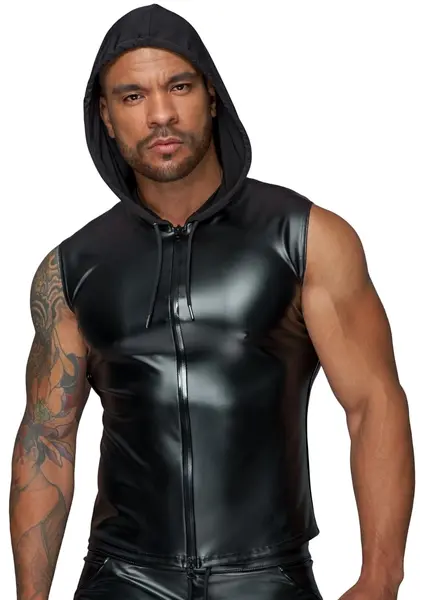 Noir Handmade Powernet Zip Hoodie 2XL - Sheer Black Jacket Style Top