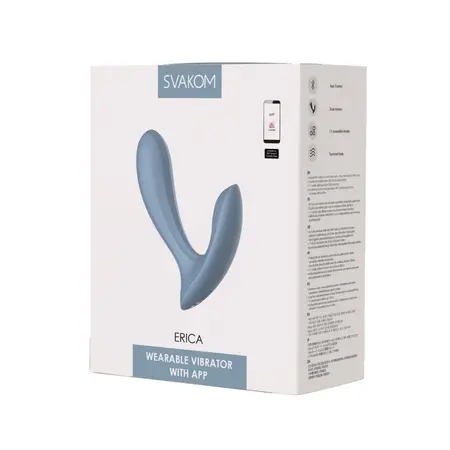 SVAKOM Erica Wearable Intimate Device Dusty Blue - Dual Motor, App Control