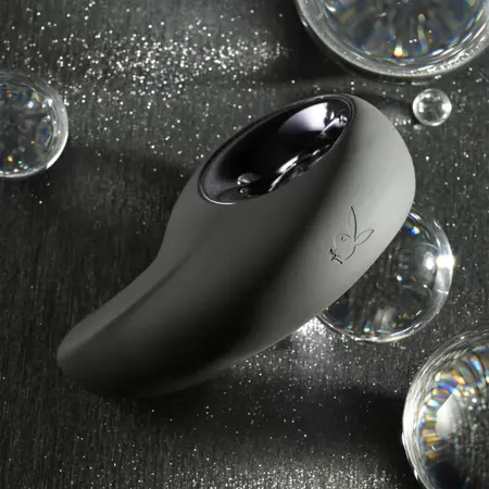 Playboy Ring My Bell Black - Dual Action Silicone Vibrator with Tapper