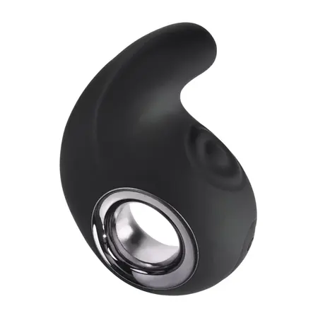 Playboy Ring My Bell Black - Dual Action Silicone Vibrator with Tapper