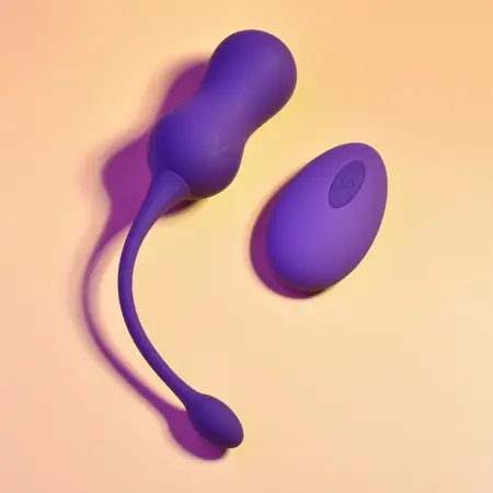 Playboy Pleasure Double Time Kegel Trainer Purple, Remote, Waterproof