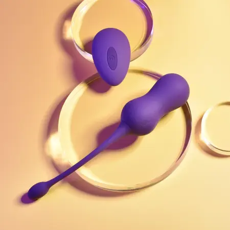Playboy Pleasure Double Time Kegel Trainer Purple, Remote, Waterproof