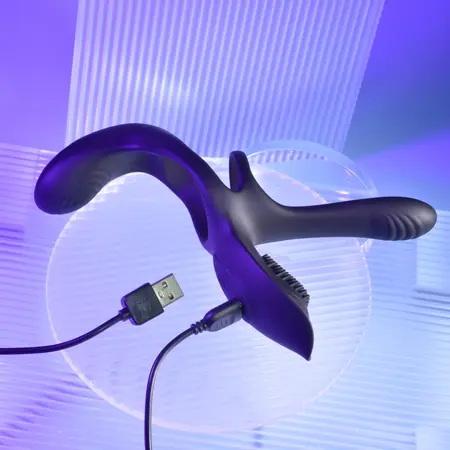 Playboy Pleasure The 3 Way Silicone Support Ring Black USB Remote