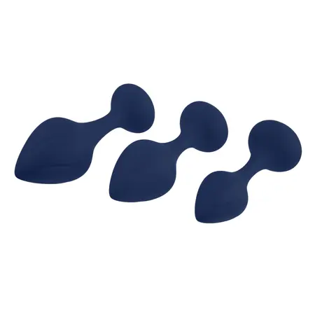 Playboy Pleasure Tail Trainer 3-Piece Intimate Silicone Set Navy