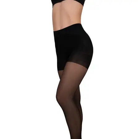 Bye Bra Power Up 40 Den Black S Shaping Tights with Tummy Control
