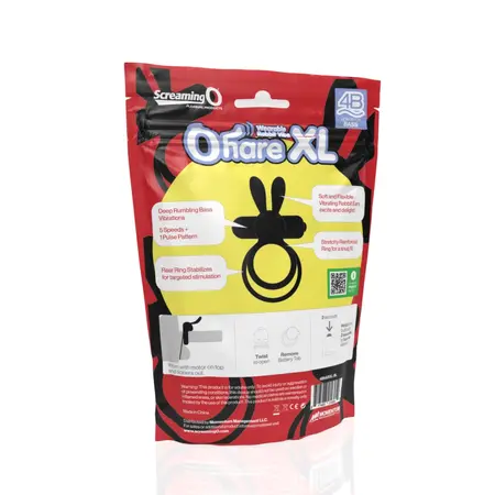 The Screaming O 4B Ohare XL Black - Silicone Rabbit Ring, Waterproof
