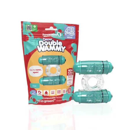 The Screaming O 4B Double Wammy Kiwi - Dual Motor Intimate Ring, Waterproof