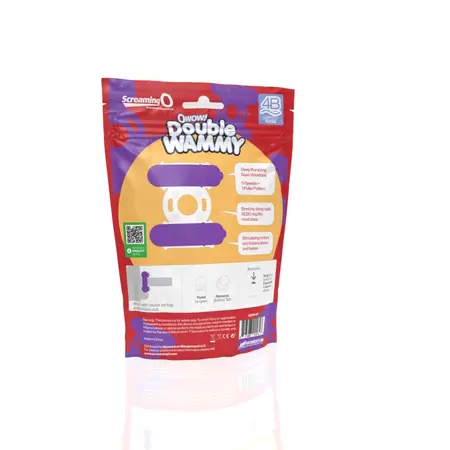 The Screaming O 4B Double Wammy Grape Dual Action Vibrating Ring