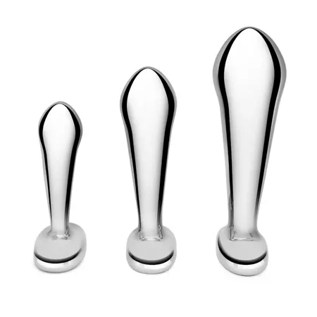b-Vibe Stainless Steel Training Set - 3-Piece Prostate Plug Kit