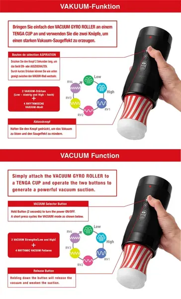 Tenga Vacuum Gyro Roller Automatic Rotation & Suction System Set