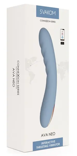 Svakom Ava Neo Cornflower Blue App-Controlled Thrusting Device 19.6cm