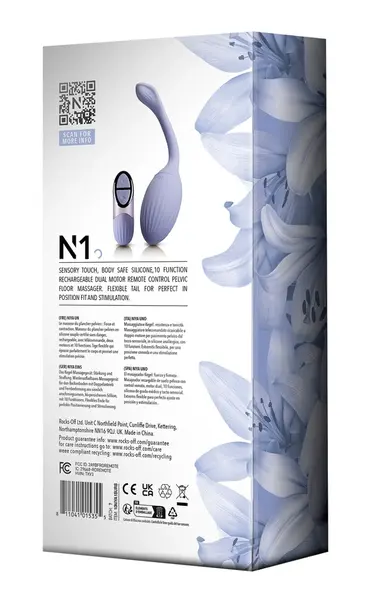 Rocks Off NIYA 1 Dual Motor Vibrating Egg with Flexible Arm, Purple, 19cm