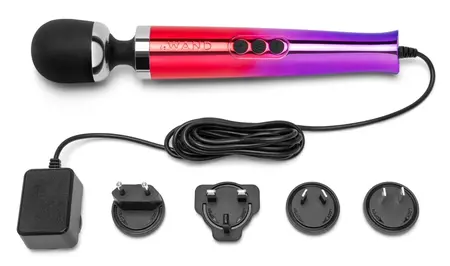 le Wand Diecast Plug-In Ombre Compact Massage Wand, 20 Modes, Silver