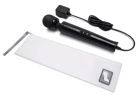le Wand Diecast Plug-In Black Compact Massage Wand 20 Modes 29cm