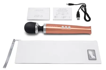 Le Wand Die Cast Rechargeable Massage Wand Rose Gold Compact 29cm