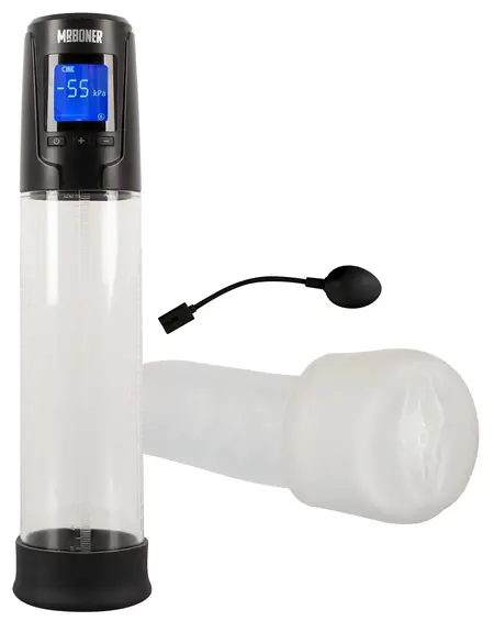 Mr. Boner Automatic Vibrating Vacuum Pump with LED Display, Transparent 28.7cm