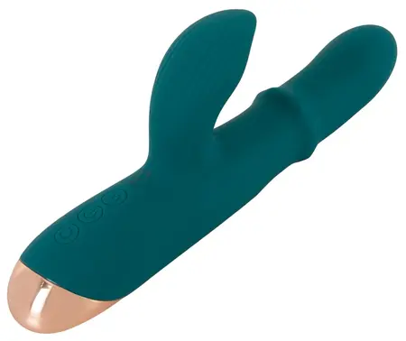 Thumping Rabbit вибратор с подвижен пръстен, силиконов, розов, 22,7 см